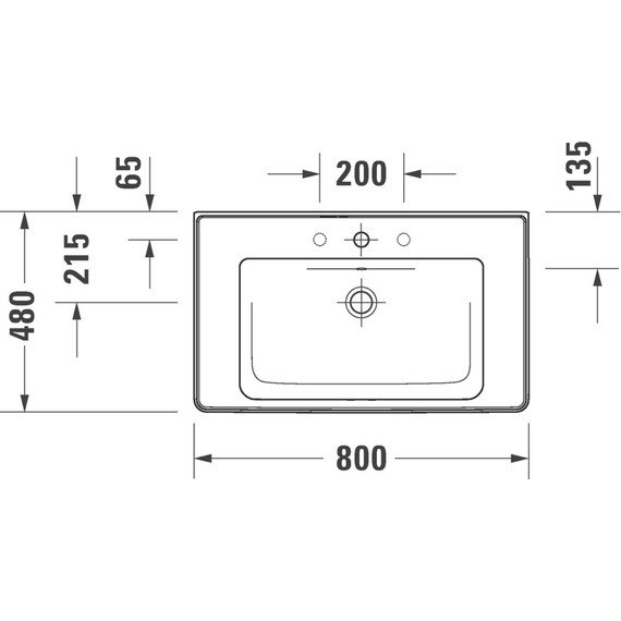 Раковина подвесная Duravit D-Neo 80 см 2367800000 фото 8