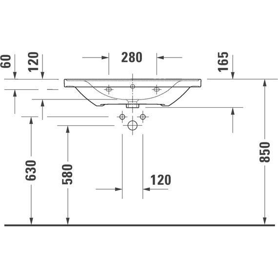 Раковина подвесная Duravit D-Neo 80 см 2367800000 фото 9