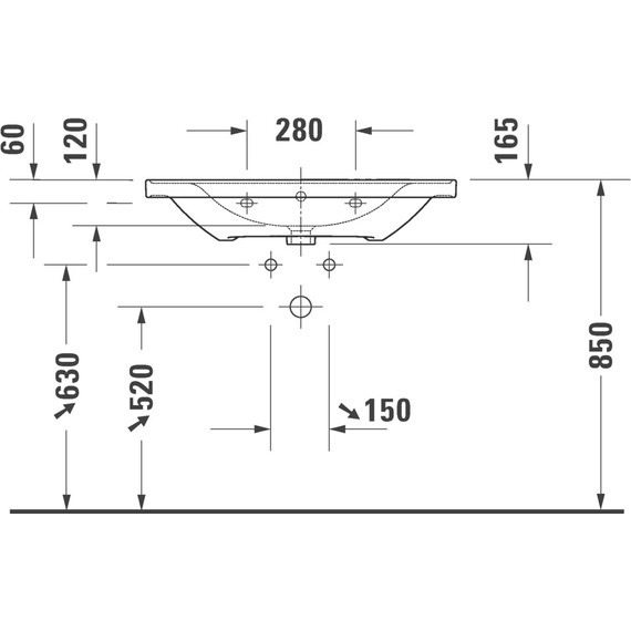 Раковина подвесная Duravit D-Neo 80 см 2367800000 фото 10