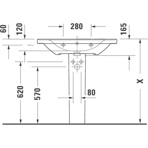 Раковина подвесная Duravit D-Neo 80 см 2367800000 фото 11