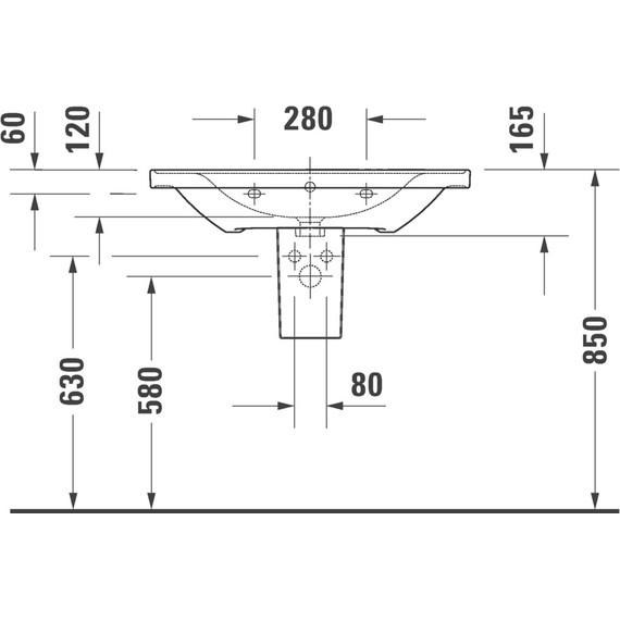 Раковина подвесная Duravit D-Neo 80 см 2367800000 фото 12