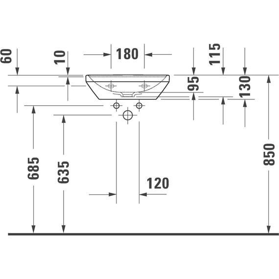 Раковина подвесная Duravit D-Neo 45 см 0738450041 фото 8