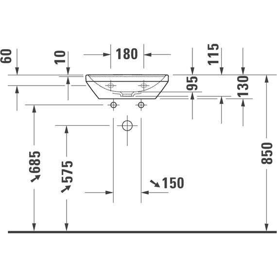Раковина подвесная Duravit D-Neo 45 см 0738450041 фото 9