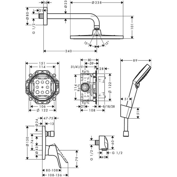Душевая система для душа Hansgrohe Crometta S 27958000 фото 3