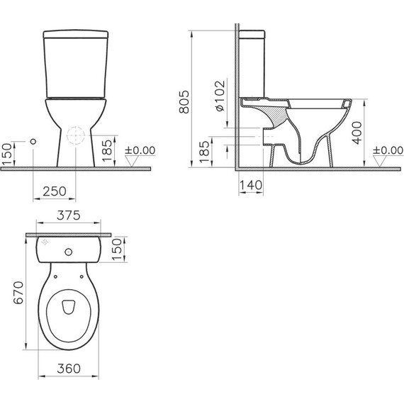 Унитаз-компакт VitrA Norm Nord 9845B099-7201 с крышкой микролифт фото 4