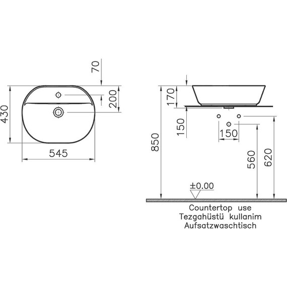 Раковина-чаша Vitra Geo 55 см 7428B003-0001 фото 2