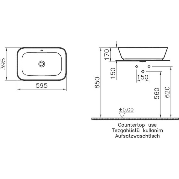 Раковина-чаша Vitra Geo 60 см 7425B003-0012 фото 2