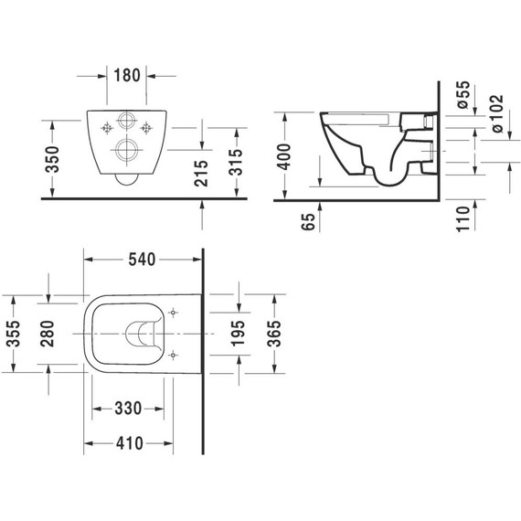 Унитаз подвесной Duravit Happy D.2 Rimless 2222098900, антрацит матовый фото 3