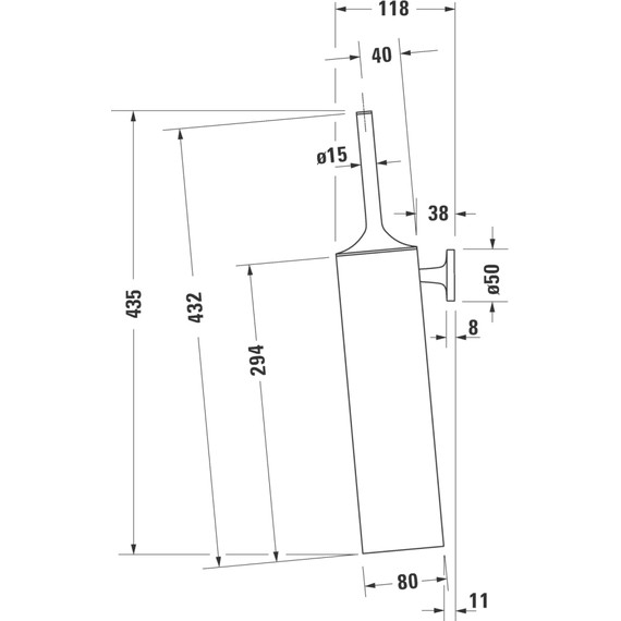 Ёршик для унитаза Duravit Starck T 0099464600, чёрный матовый - 2 Ёршик для унитаза Duravit Starck T 0099464600, чёрный матовый фото 2