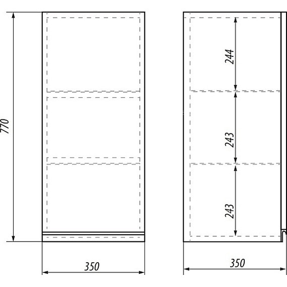 Шкаф подвесной Dreja Grace 35 см 99.0908, белый глянец - 3 Шкаф подвесной Dreja Grace 35 см 99.0908, белый глянец фото 3