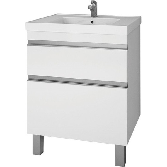 Тумба напольная с раковиной Dreja Grace Plus 60 см 99.0904, белый глянец фото 
