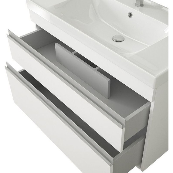 Тумба напольная с раковиной Dreja Grace Plus 90 см 99.0906, белый глянец фото 2