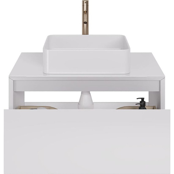 Тумба подвесная со столешницей Dreja Insight 80 см 99.9200, белый глянец фото 5