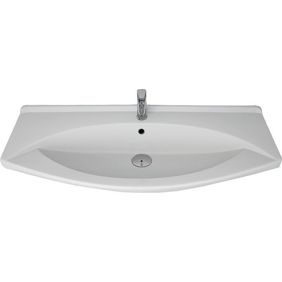 Тумба подвесная с раковиной Dreja Laguna 105 см 99.0104, белый глянец (раковина Лагуна) фото 6