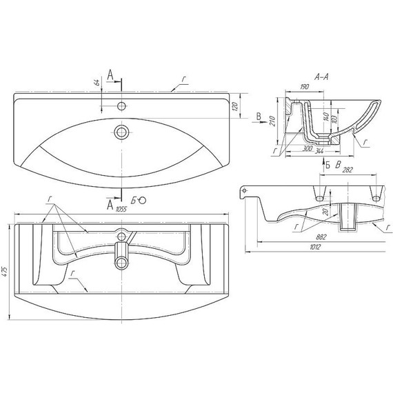 Тумба подвесная с раковиной Dreja Laguna 105 см 99.0104, белый глянец (раковина Лагуна) фото 9