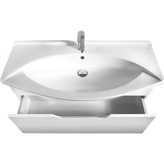 Тумба подвесная с раковиной Dreja Laguna 105 см 99.0104, белый глянец (раковина Лагуна) фото 3