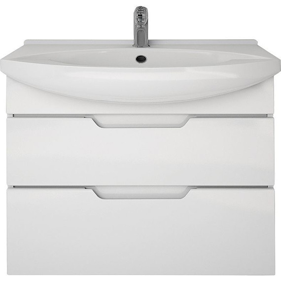 Тумба напольная с раковиной Dreja Laguna Plus 75 см 99.0106, белый глянец (раковина Лагуна) фото 2