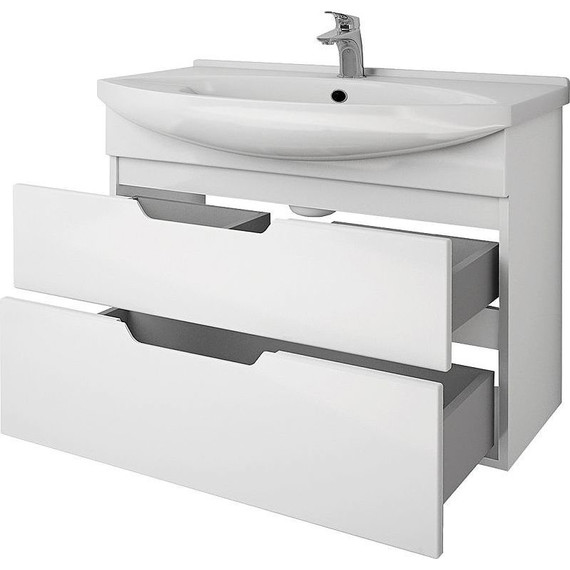 Тумба напольная с раковиной Dreja Laguna Plus 85 см 99.0107, белый глянец фото 9