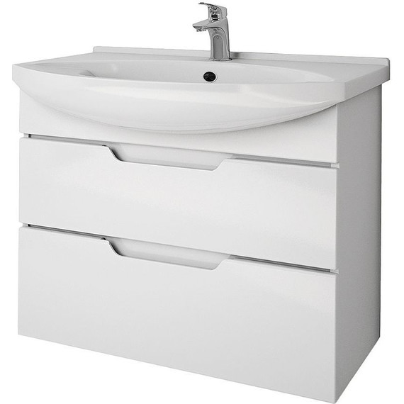 Тумба напольная с раковиной Dreja Laguna Plus 75 см 99.0106, белый глянец (раковина Лагуна) фото 4