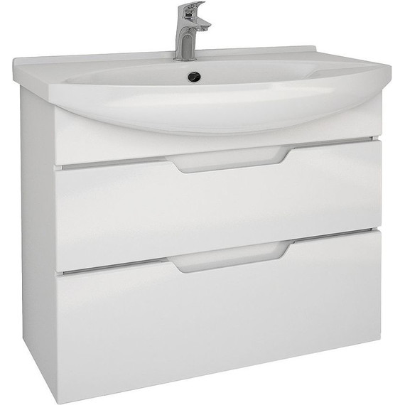 Тумба напольная с раковиной Dreja Laguna Plus 75 см 99.0106, белый глянец (раковина Лагуна) фото 5