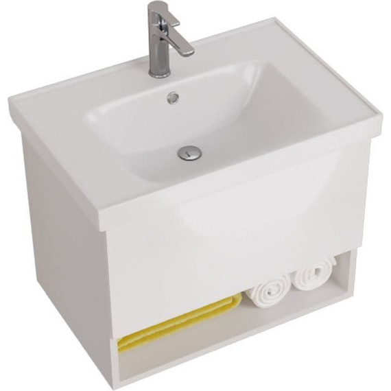 Тумба подвесная с раковиной Dreja Perfecto 70 см 99.0807, белый глянец фото 10