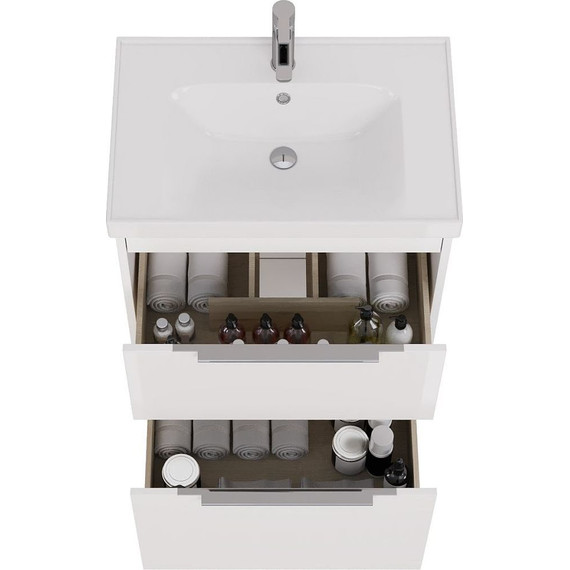 Тумба подвесная с раковиной Dreja Prime 70 см 99.9301, белый глянец - 9 Тумба подвесная с раковиной Dreja Prime 70 см 99.9301, белый глянец фото 9