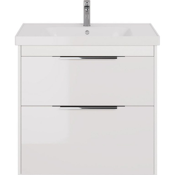 Тумба подвесная с раковиной Dreja Prime 90 см 99.9302, белый глянец фото 4