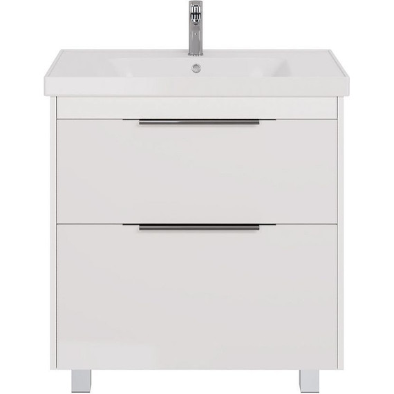 Тумба подвесная с раковиной Dreja Prime 90 см 99.9302, белый глянец фото 13