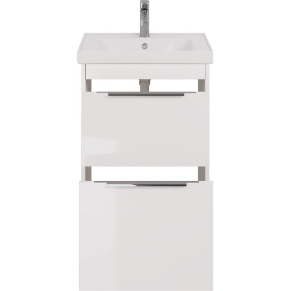 Тумба подвесная с раковиной Dreja Prime 60 см 99.9300, белый глянец фото 4