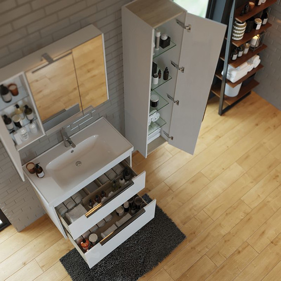 Зеркало-шкаф Dreja Prime 90 см 99.9306, белый глянец - 10 Зеркало-шкаф Dreja Prime 90 см 99.9306, белый глянец фото 10