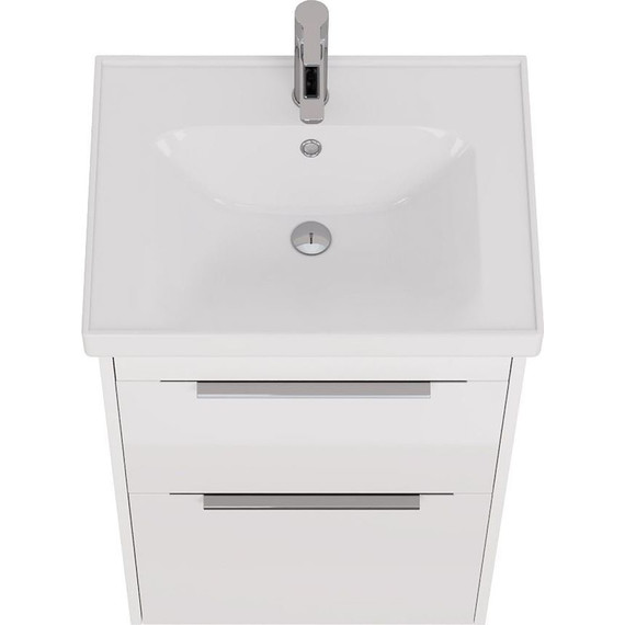 Тумба подвесная с раковиной Dreja Prime 60 см 99.9300, белый глянец фото 7