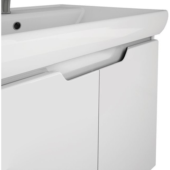 Тумба подвесная с раковиной Dreja Q 70 см 99.1002, белый глянец фото 6