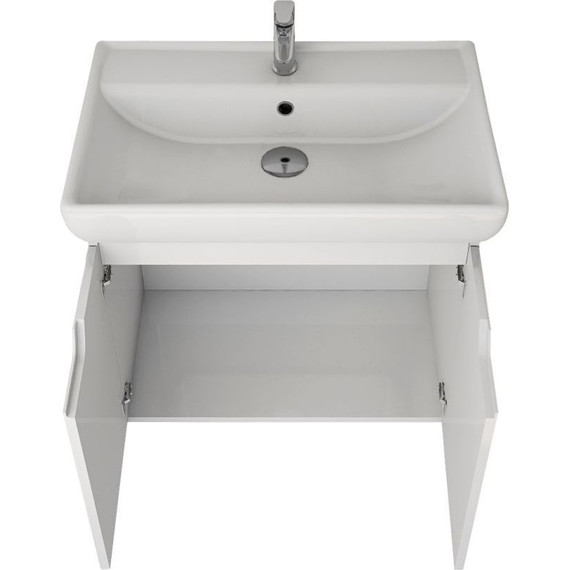 Тумба подвесная с раковиной Dreja Q 70 см 99.1002, белый глянец фото 9