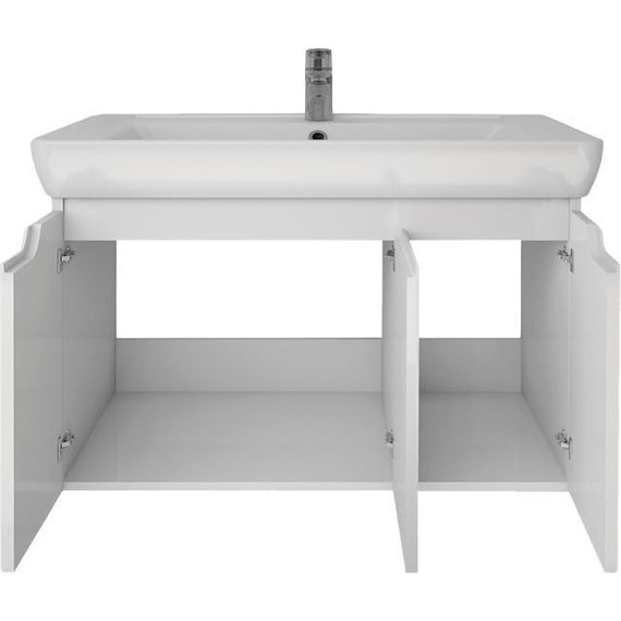 Тумба подвесная с раковиной Dreja Q 80 см 99.1003, белый глянец - 5 Тумба подвесная с раковиной Dreja Q 80 см 99.1003, белый глянец фото 5