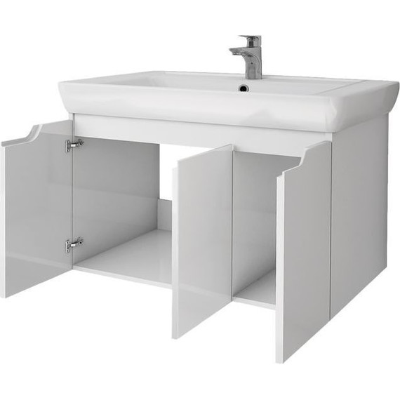 Тумба подвесная с раковиной Dreja Q 80 см 99.1003, белый глянец - 6 Тумба подвесная с раковиной Dreja Q 80 см 99.1003, белый глянец фото 6