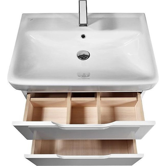 Тумба подвесная с раковиной Dreja Q 80 см 99.0003, белый глянец фото 3