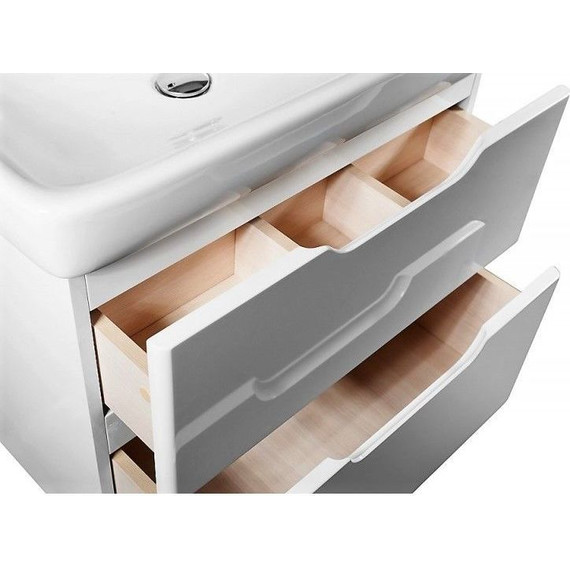 Тумба подвесная с раковиной Dreja Q 80 см 99.0003, белый глянец фото 4