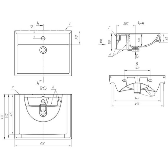 Тумба напольная с раковиной Dreja Q Plus 55 см 99.0008, белый глянец фото 10