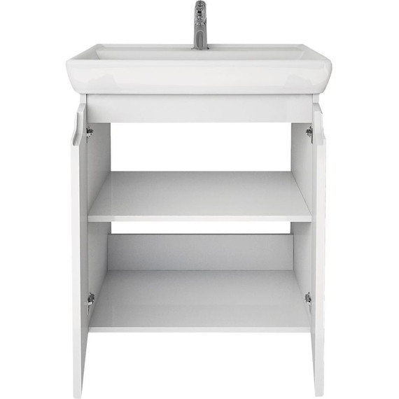 Тумба напольная с раковиной Dreja Q Plus 60 см 99.1004, белый глянец - 6 Тумба напольная с раковиной Dreja Q Plus 60 см 99.1004, белый глянец фото 6