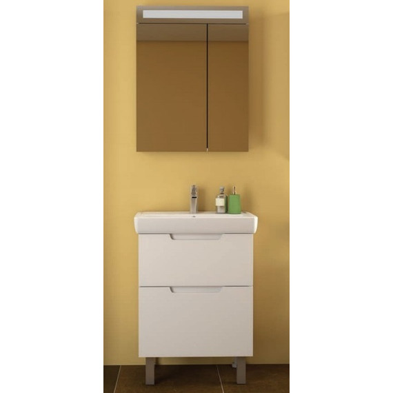 Тумба напольная с раковиной Dreja Q Plus 55 см 99.0008, белый глянец фото 3