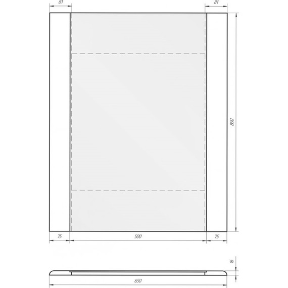 Зеркало Dreja Uni 65 см 99.9004, белый фото 2