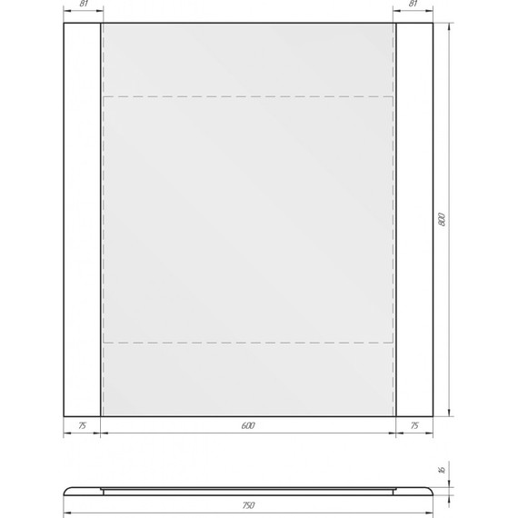 Зеркало Dreja Uni 75 см 99.9005, белый фото 2