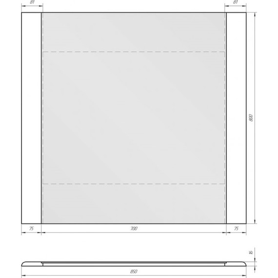 Зеркало Dreja Uni 85 см 99.9006, белый фото 2