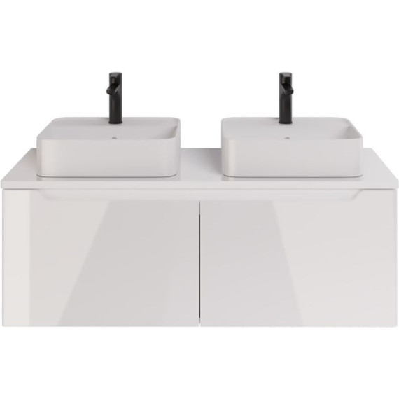 Тумба подвесная со столешницей Dreja W 125 см 99.9400, белый глянец фото 14