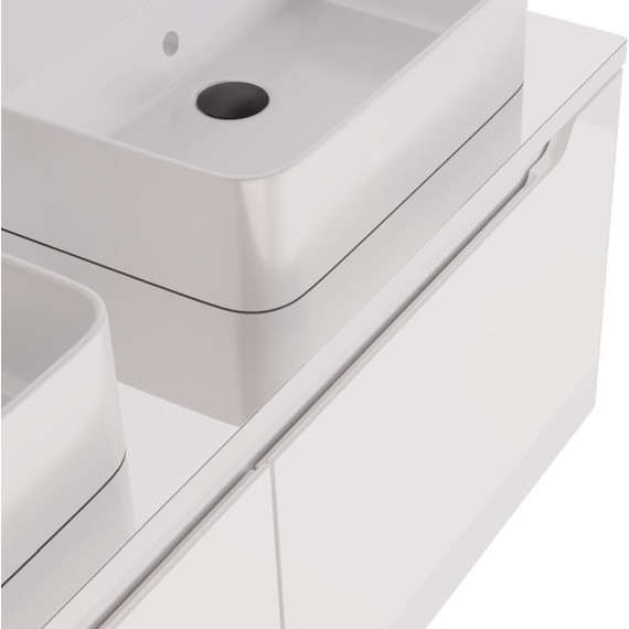 Тумба подвесная со столешницей Dreja W 125 см 99.9400, белый глянец фото 10