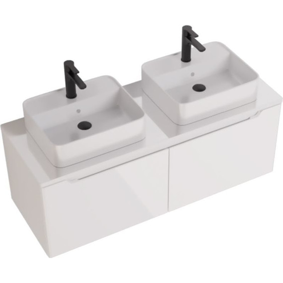 Тумба подвесная со столешницей Dreja W 125 см 99.9400, белый глянец фото 7