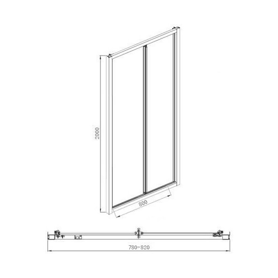 Душевая дверь Aquanet Alfa NAA6422 80 см, хром/прозрачное фото 10