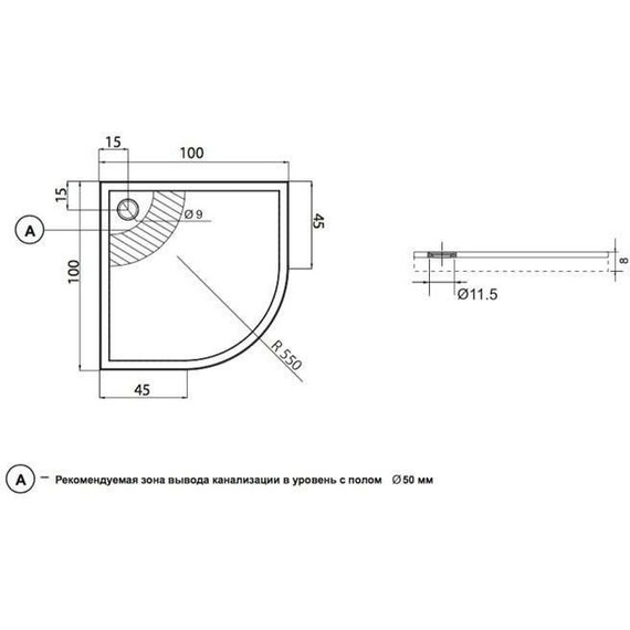 Каменный поддон Aquanet Alfa/Delta 100x100 см 184958 - 3 Каменный поддон Aquanet Alfa/Delta 100x100 см 184958 фото 3