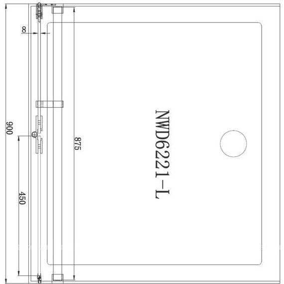 Душевая дверь Aquanet Beta NWD6221 90 см (стекло 8 мм) хром/прозрачное фото 5