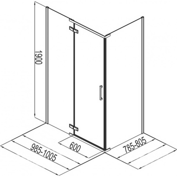 Душевое ограждение Aquanet Logic RC1000 AE32-S-100x80U-CT 100х80 см, хром/прозрачное - 3 Душевое ограждение Aquanet Logic RC1000 AE32-S-100x80U-CT 100х80 см, хром/прозрачное фото 3